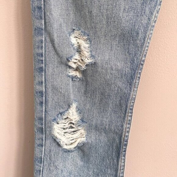 Re/Done Originals (Levi’s) High Rise Straight Distressed Jeans - 27" - Picture 4 of 16